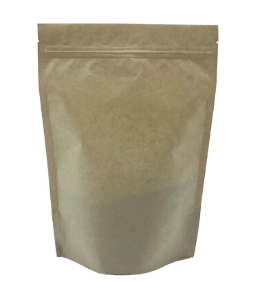 Kraft paper stand up zipper bag with window