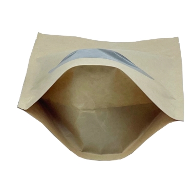 Kraft paper stand up zipper bag with window