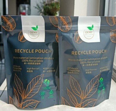 Custom Printed Stand Up Zipper Bags Recyclable Packaging