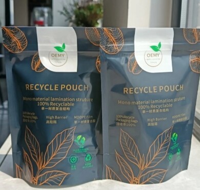 Custom Printed Stand Up Zipper Bags Recyclable Packaging