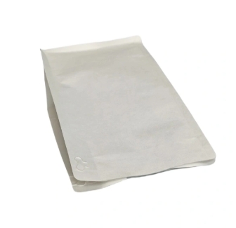 Customizable printing design white kraft paper flat bottom coffee packaging bag