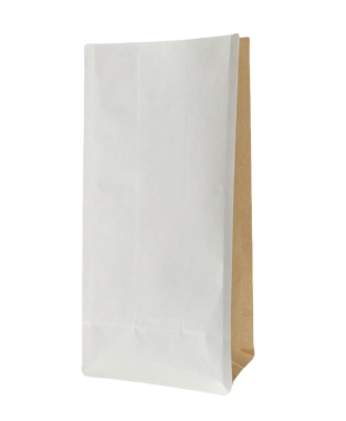 Compostable eight-sided sealed bag custom yellow and white kraft paper coffee bag