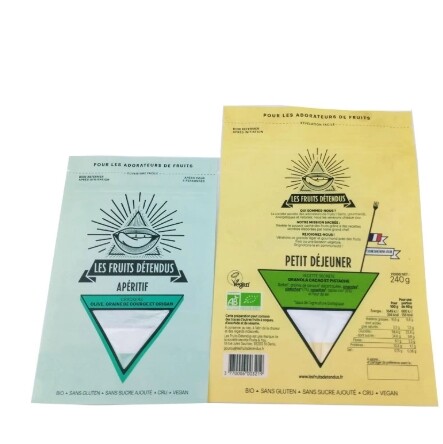 Kraft Paper Printed Compostable Stand Up Zipper Bag