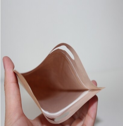 Kraft paper printed stand up small window packaging bag