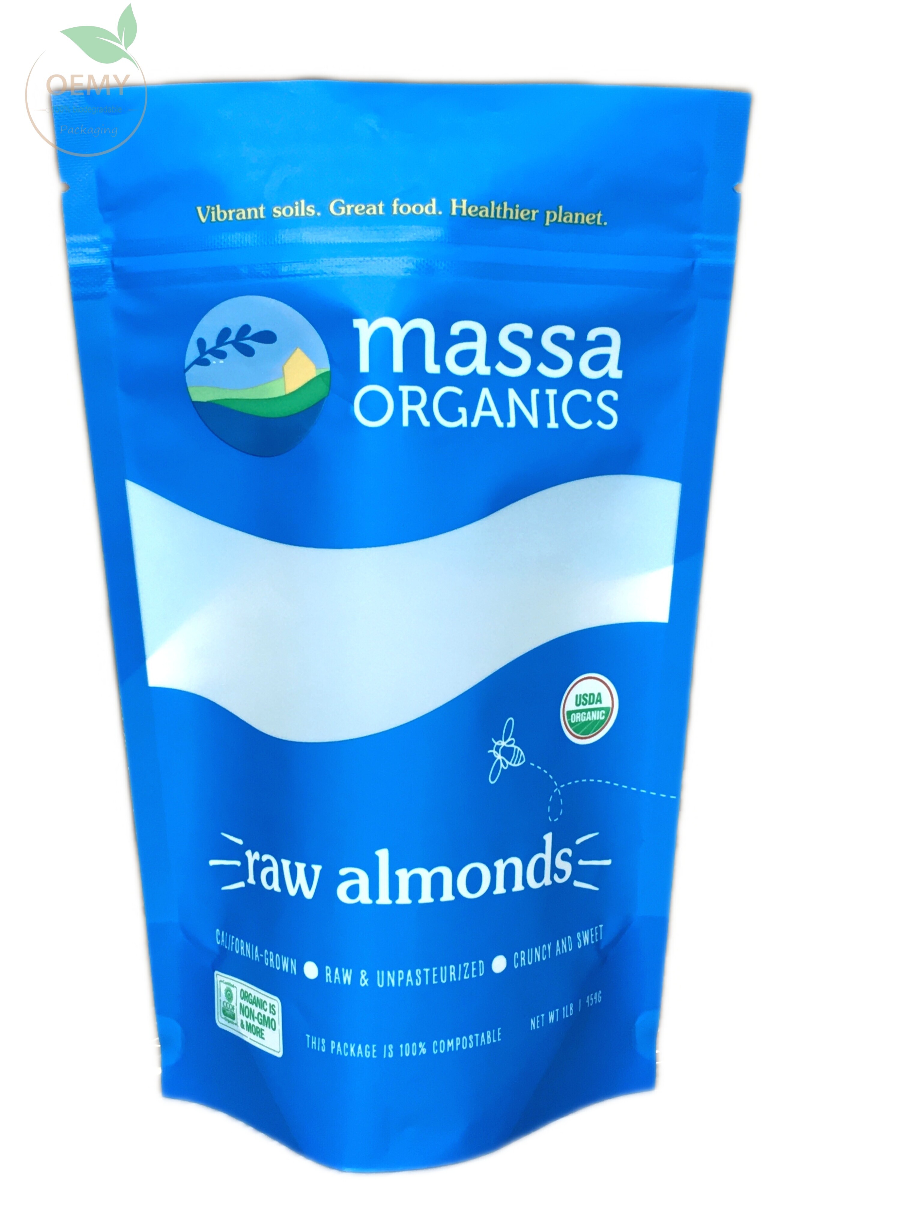 Biodegradable paperless stand-up bag