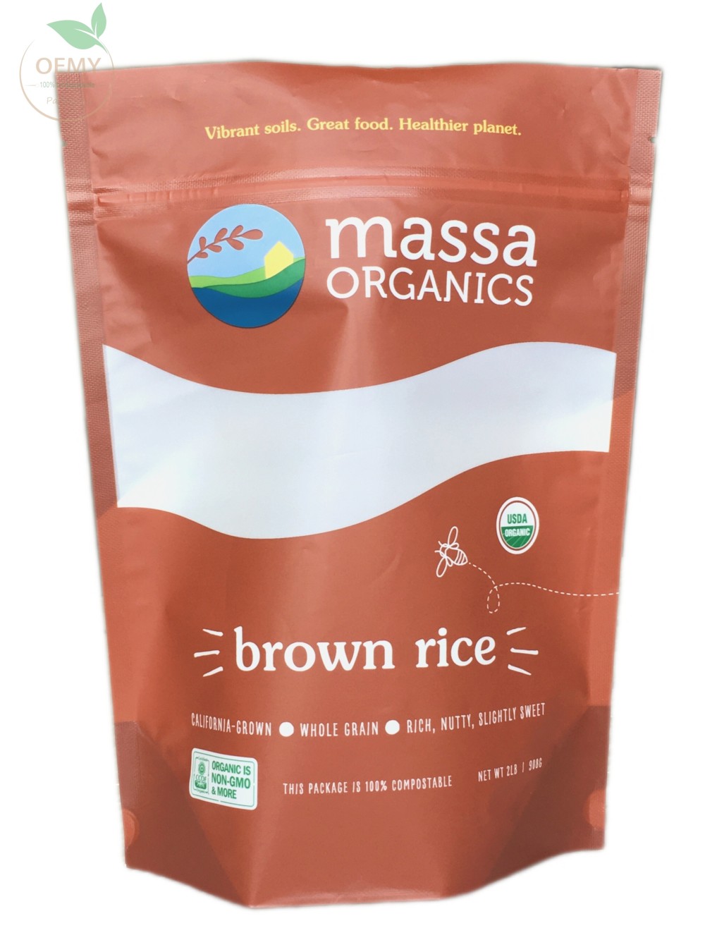 Paperless Compostable Stand Up Zipper Bag