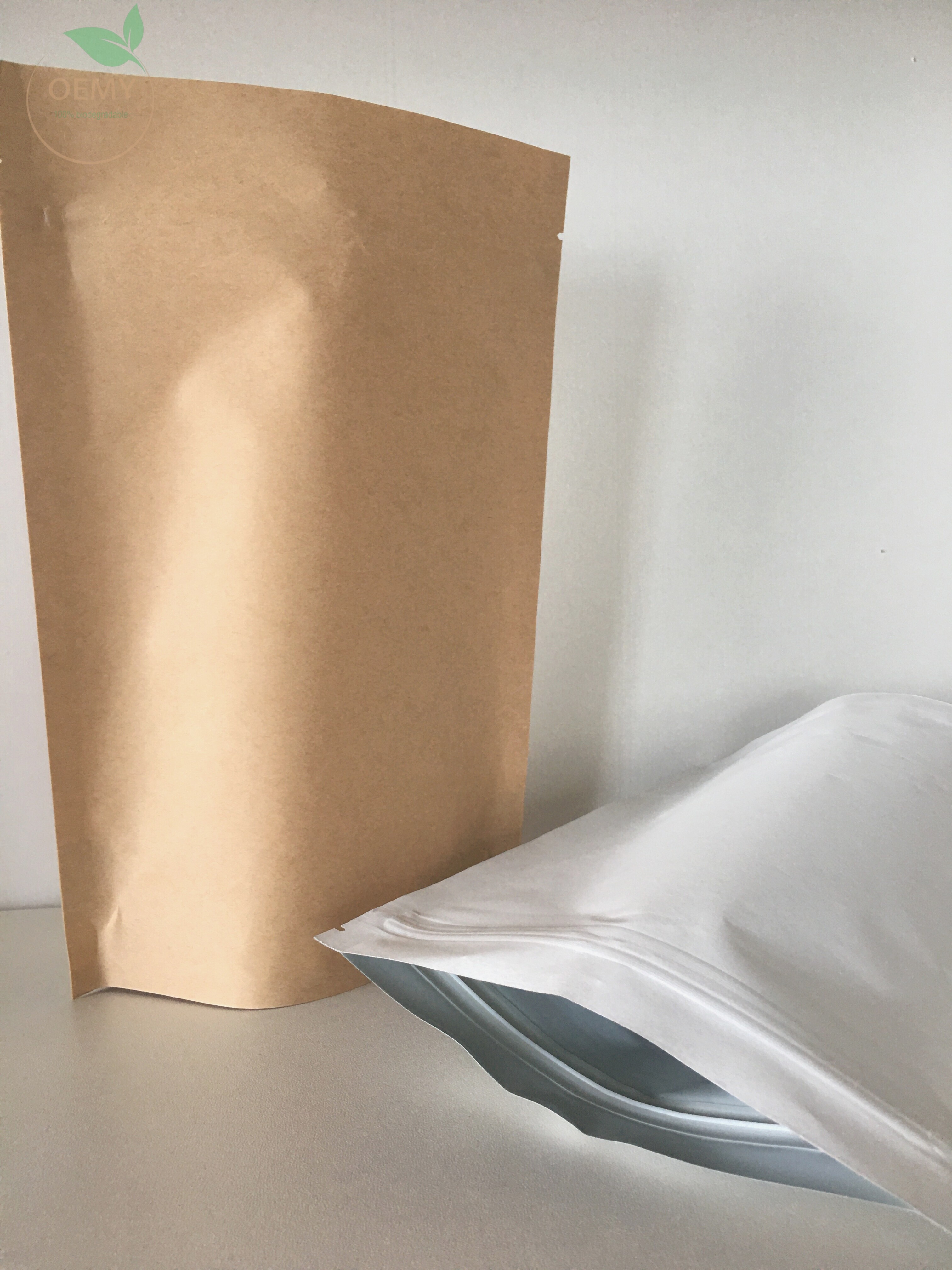 High barrier biodegradable kraft paper packaging bags