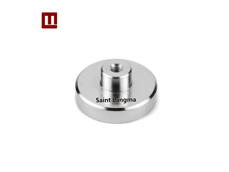 Custom Neodymium Pot Magnet with Internal Mounting Thread