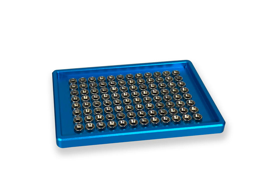 Custom 96 well plate magnetic separation rack