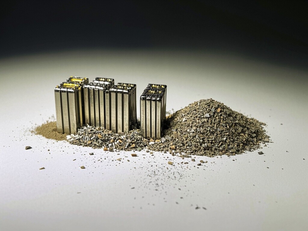 Magnetic material waste and recycled sintered neodymium iron boron permanent magnets