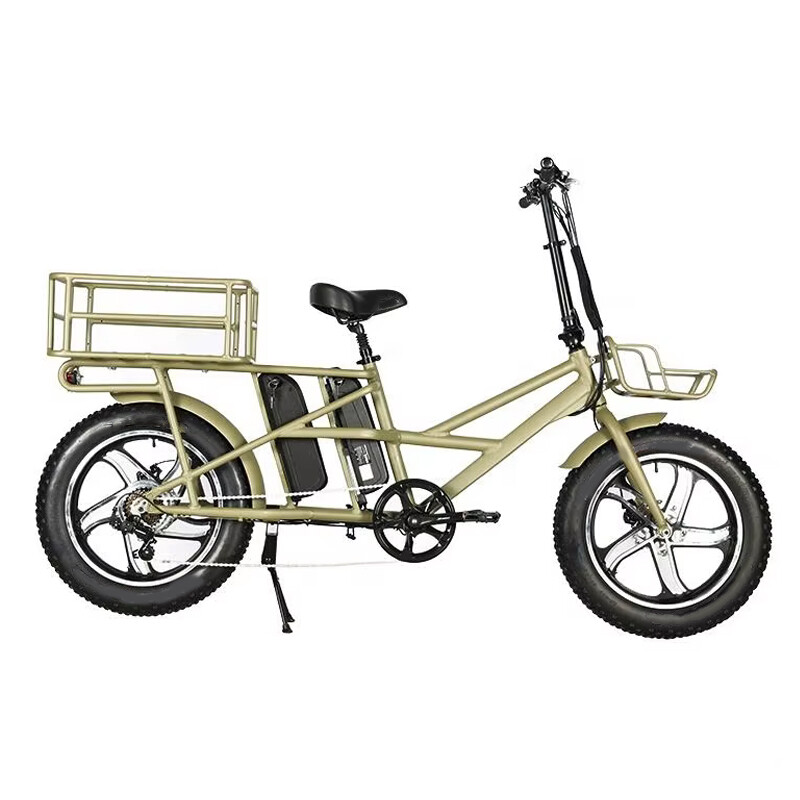 20 Inch Fat Tire Electric City Bike Long Range 48V 500W Cargo Ebike 10.4Ah Lithium Battery Electric Bike
