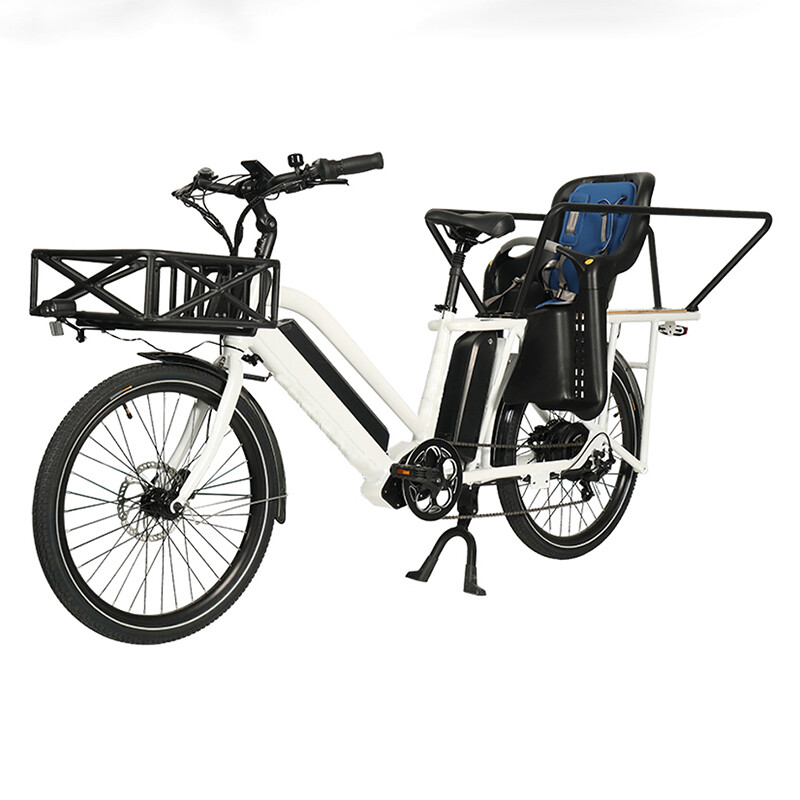 48V 500W 20 Inch Two Wheel Electric Cargo Bike 14.5/21/24.5Ah Lithium Battery Ebike With Babyseat