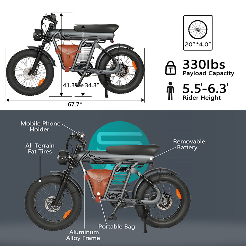 48V 20AH 1200W Long Range Powerful Electric Motorcycle