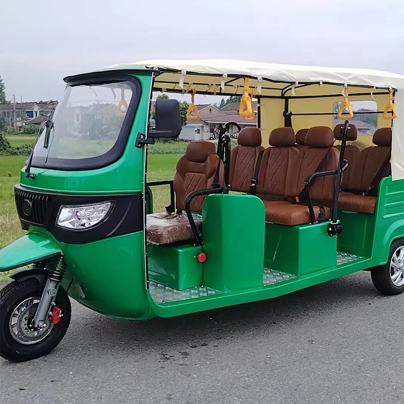 Open Body Type Electric Tricycle Tuk Tuk 7 Seats Passenger Electric Tricycle With Reverse Image
