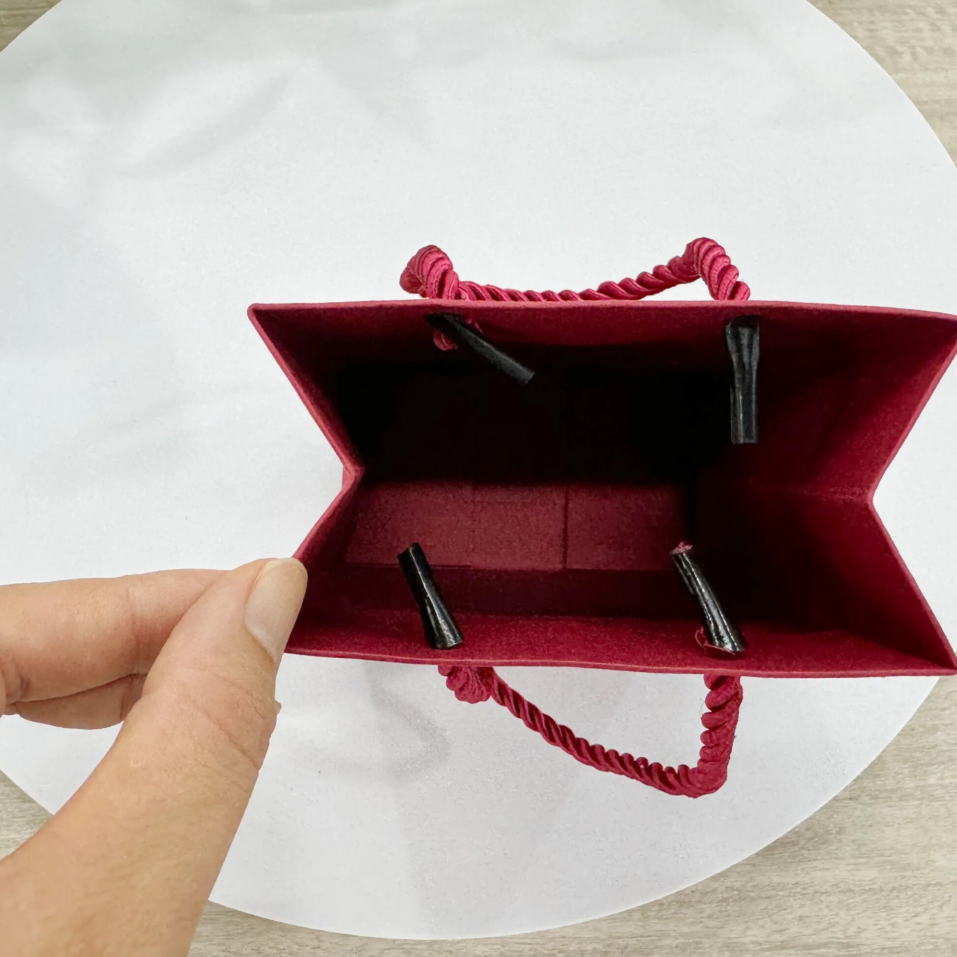 食品包裝購物手提袋酒紅色卡紙袋