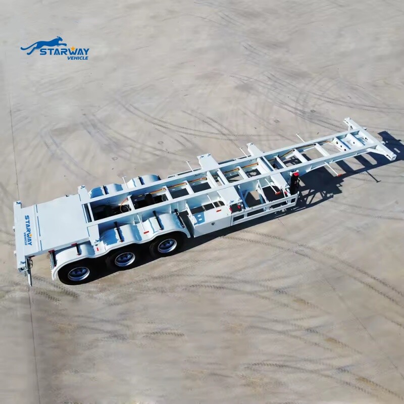 3 Axle 40ft Gooseneck Container Chassis for Sale