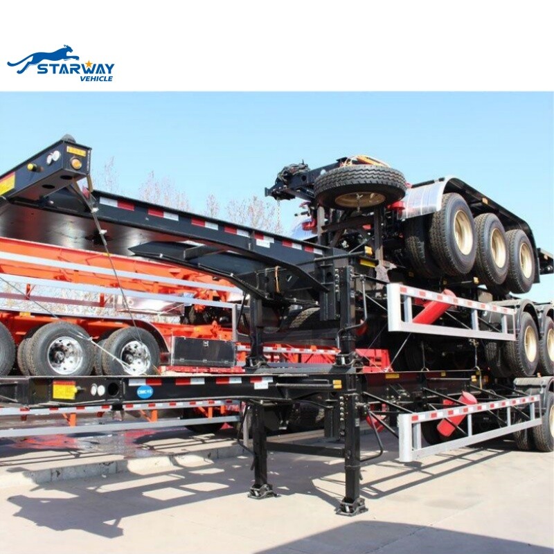 40ft Gooseneck Container Skeletal Semi Trailer For Sale