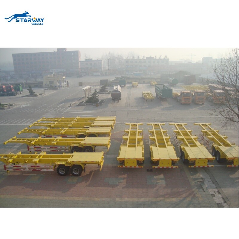 Nouveau Design 2 Axles 20ft container Trailer Skeleton Semi Trailer For Sale