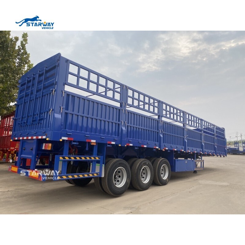 3 essieux 70 tonnes Fence cargo trailer with 1000 L oil tanker