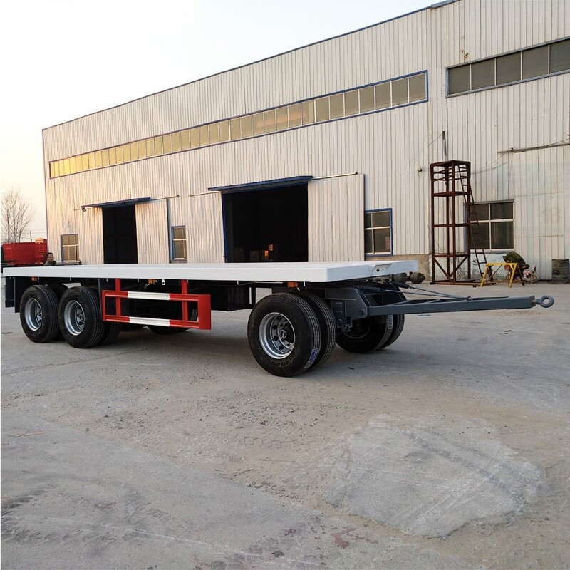 3 essieux 20ft Flatbed Drawbar Trailer