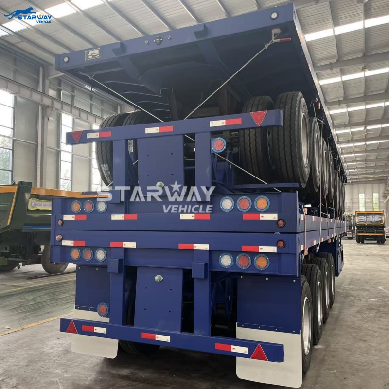 Semi-remorque plate 60 tonnes 4 essieux