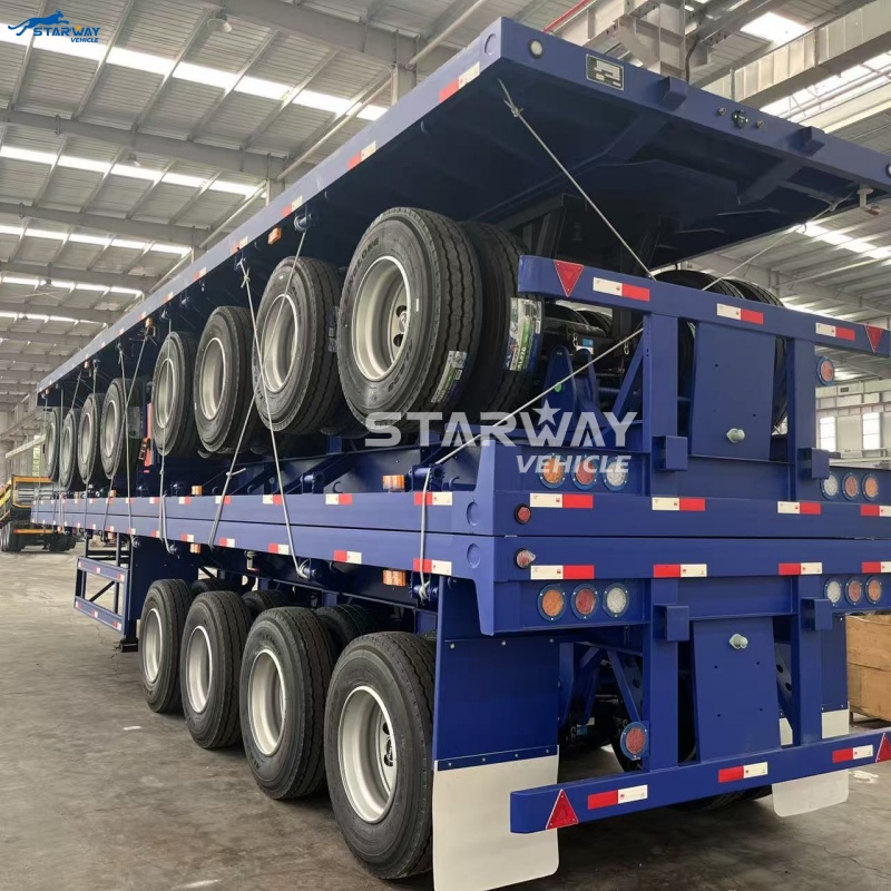 Semi-remorque plate 60 tonnes 4 essieux