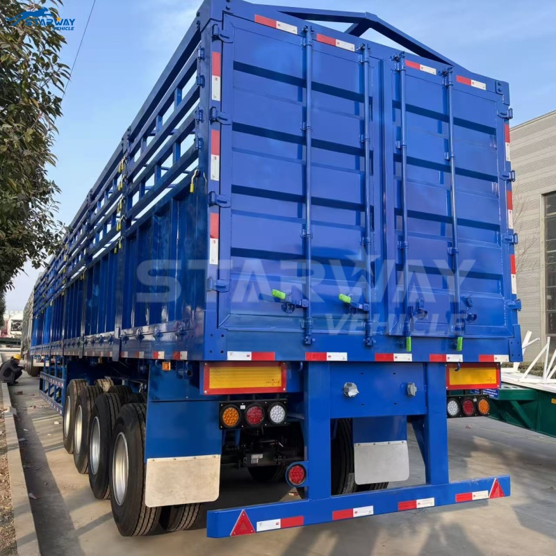 Semi-remorque à ridelles à 4 essieux 80Tons
