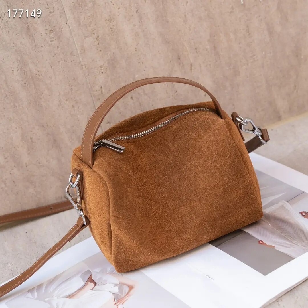 wholesale suede cowhide handbag for women casualsimple matte real leather ladies shoulder bag crossbody bag