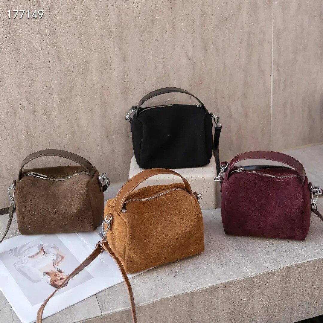 wholesale suede cowhide handbag for women casualsimple matte real leather ladies shoulder bag crossbody bag