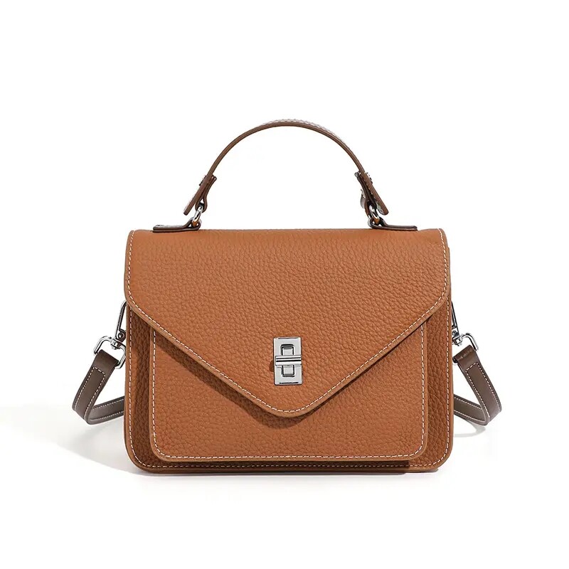 cross-border wholesale genuine leather ladies handbag shoulder bag simple fashion cowhide shoulder bag for women