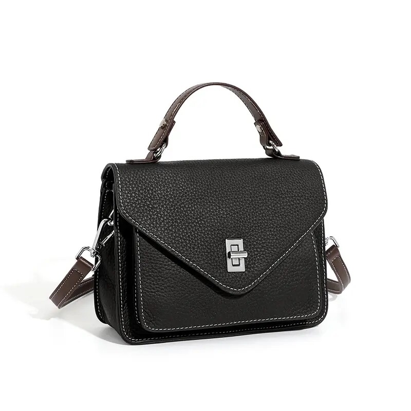 cross-border wholesale genuine leather ladies handbag shoulder bag simple fashion cowhide shoulder bag for women