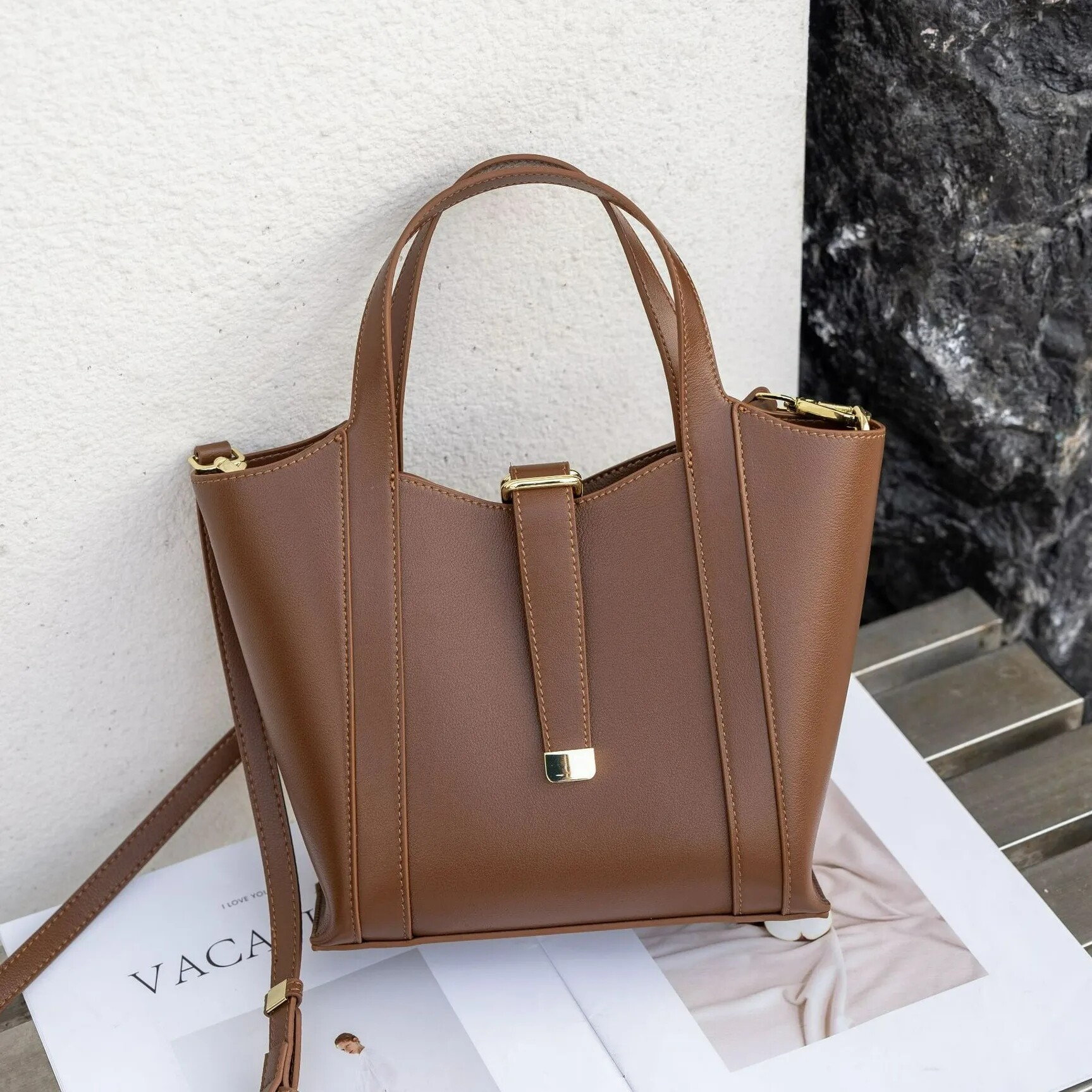 vegetable tanned cowhide handbag for women shoulder bag new simple fashion luxury genuine leather ladies bag