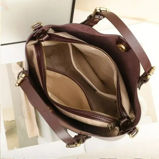 cross-border sales of genuine leather handbags with large capacity for ladies simple fashion cowhide ladies bags
