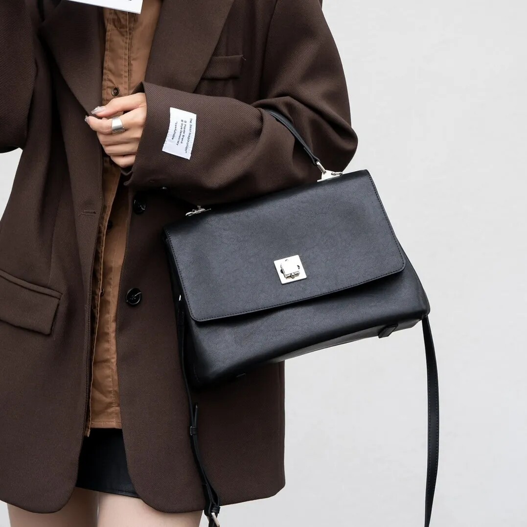 vegetable tanned cowhide handbag for women vintage style genuine leather ladies shoulder bag crossbody bag