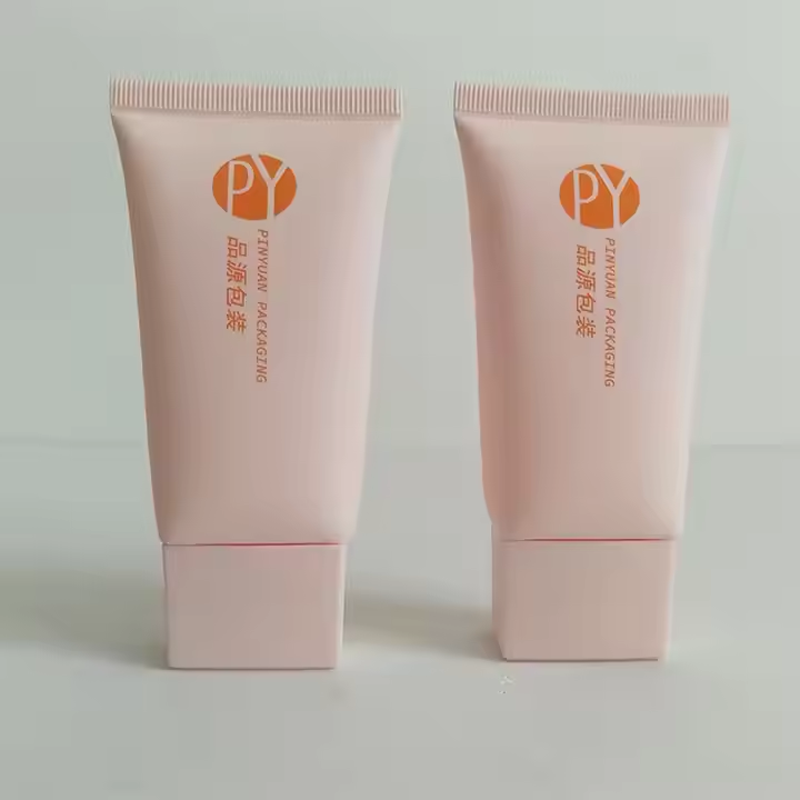 D38mm customized hand cream lotion empty cosmetic tube with rectangular nut