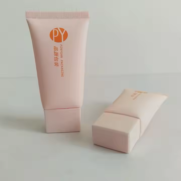 D38mm customized hand cream lotion empty cosmetic tube with rectangular nut