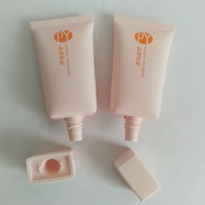 D38mm customized hand cream lotion empty cosmetic tube with rectangular nut