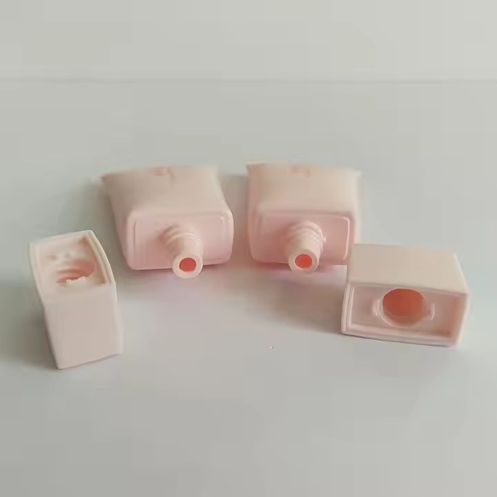 D38mm customized hand cream lotion empty cosmetic tube with rectangular nut