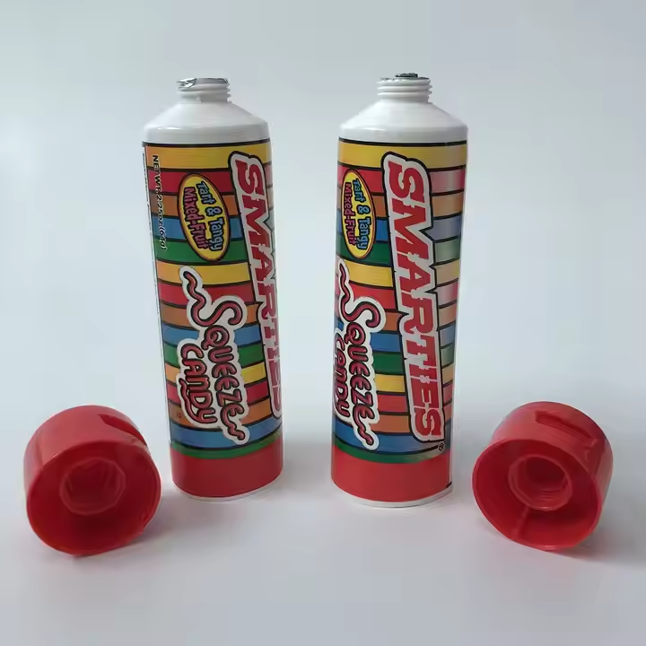 High quality customized hollow full plastic color decoration 64g offset printing cosmetics extruded candy tube