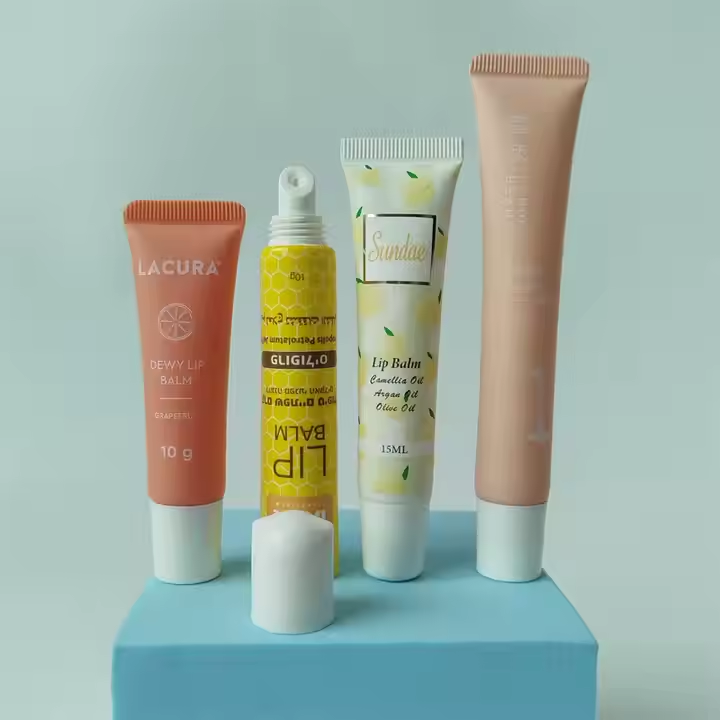 10ml 15ml 20ml Empty Squeeze Cosmetic Pink Lipstick Lip Balm Tubes Lip Gloss Tube Custom Printing for Lip Oil Cosmetic Packaging