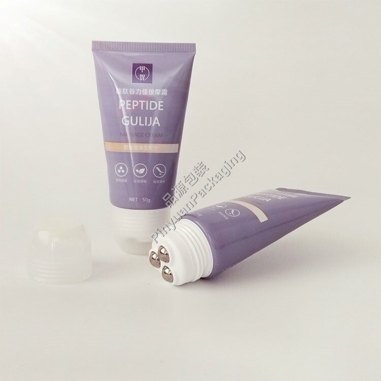 D40 50ml Massage Cream ABL Cosmetic Tube Skincare Packaging with 3-Roller Ball Massage Head