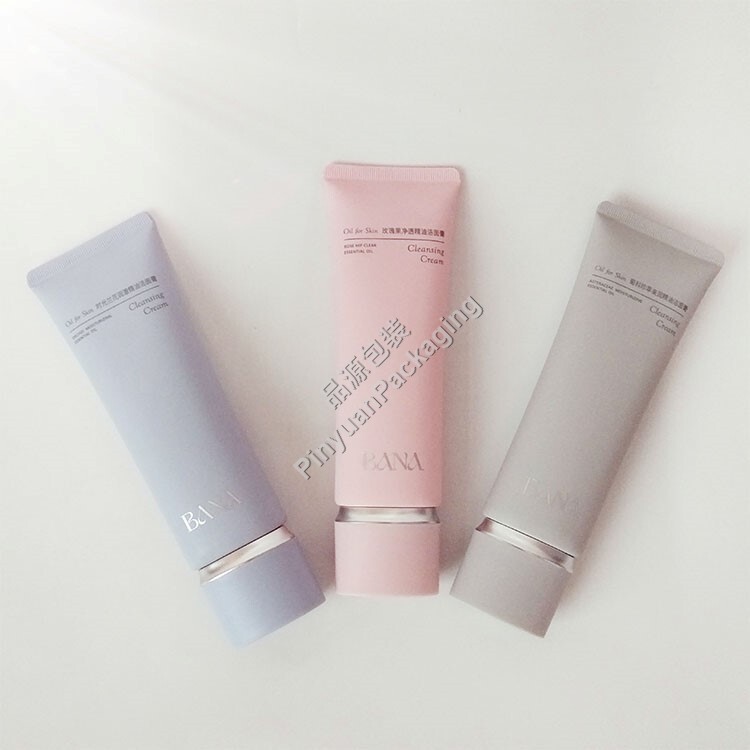 D40 120ml Cleansing Cream PE Cosmetic Tube Skincare Packaging with Oval Cap