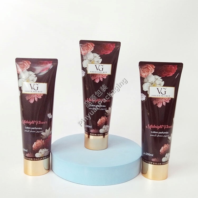 D50 200ml Skincare Lotion ABL Cosmetic Tube with Golden Screw Cap