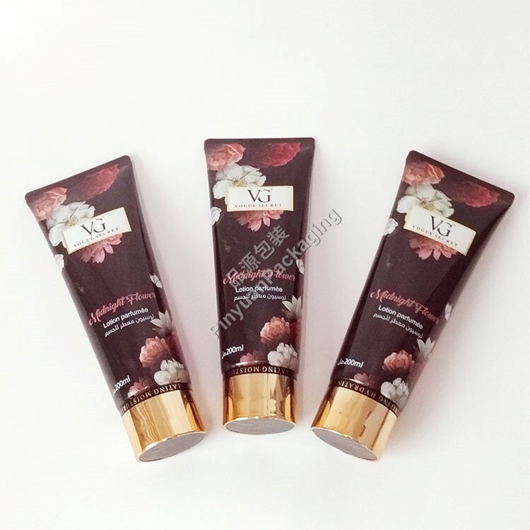 D50 200ml Skincare Lotion ABL Cosmetic Tube with Golden Screw Cap