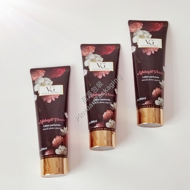 D50 200ml Skincare Lotion ABL Cosmetic Tube with Golden Screw Cap