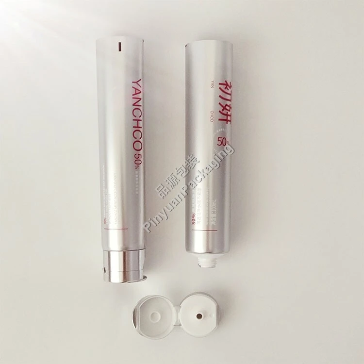 D35 100ml Facial Cleanser ABL Cosmetic Tube with Silver Plated Flip-top Cap