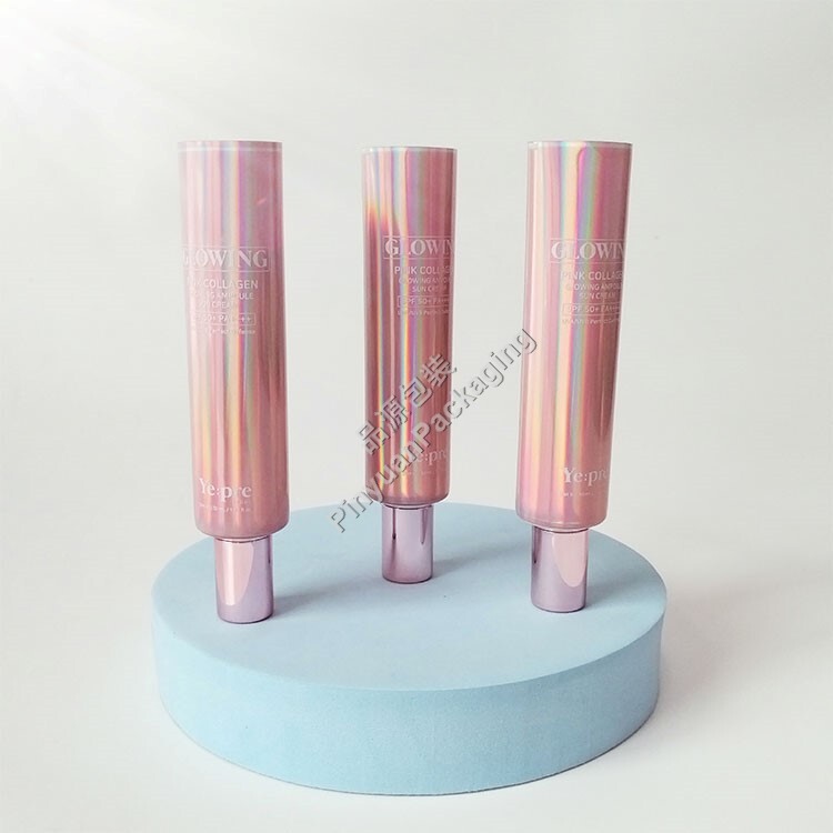 D30 50ml Sun Cream ABL Cosmetic Tube with Rose Golden Cylindrical Cap