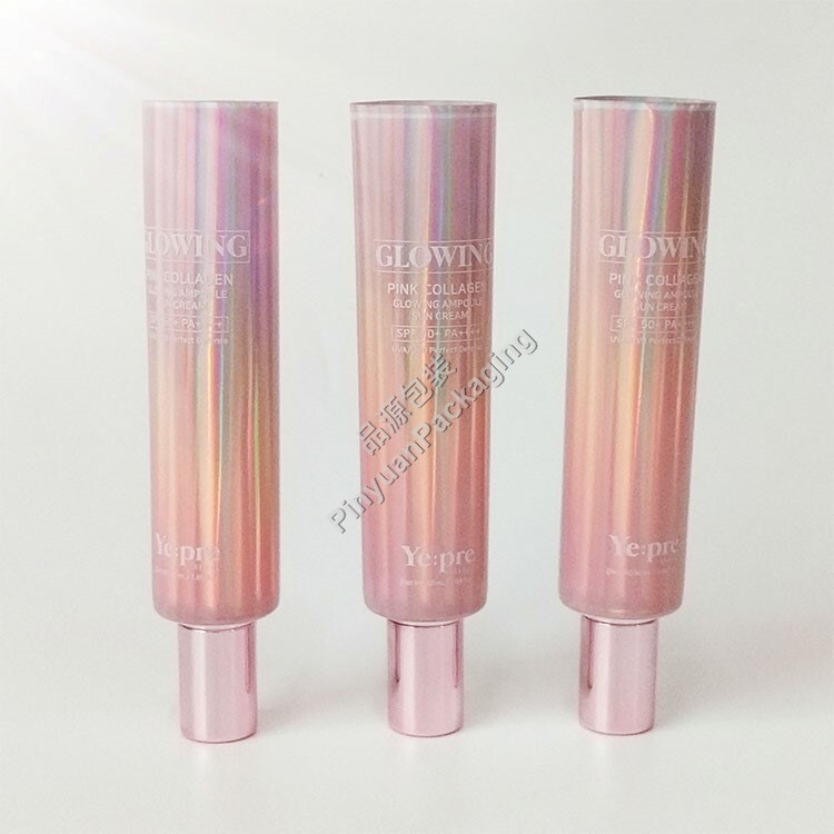 D30 50ml Sun Cream ABL Cosmetic Tube with Rose Golden Cylindrical Cap