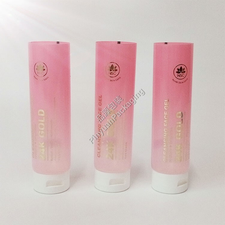 D40 100ml Face Cleanser Translucent PE Cosmetic Tube with Flip-top Cap
