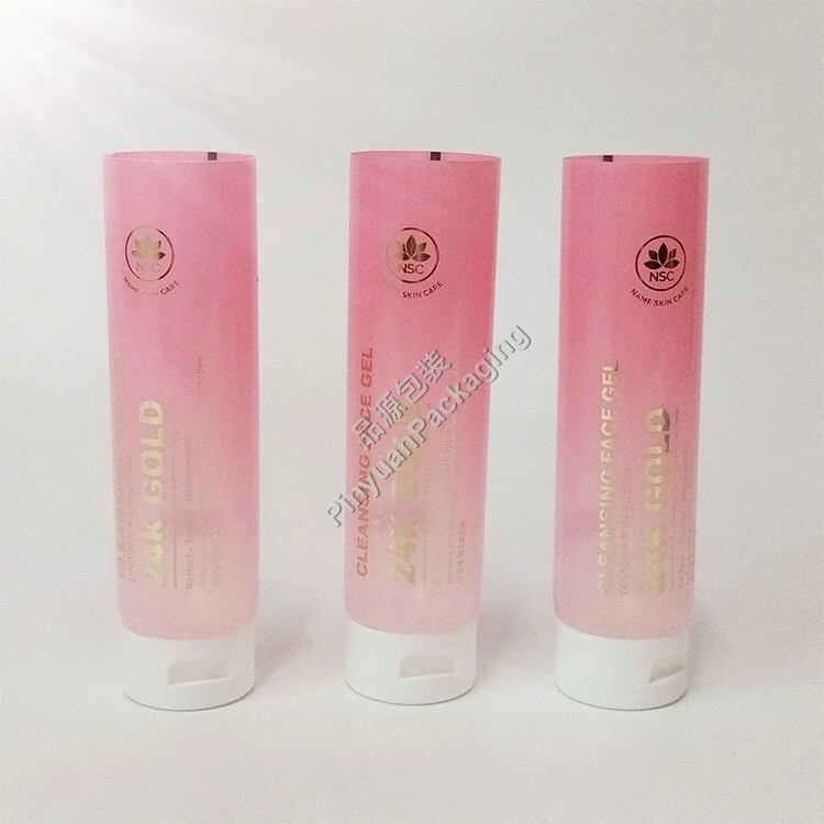 D40 100ml Face Cleanser Translucent PE Cosmetic Tube with Flip-top Cap